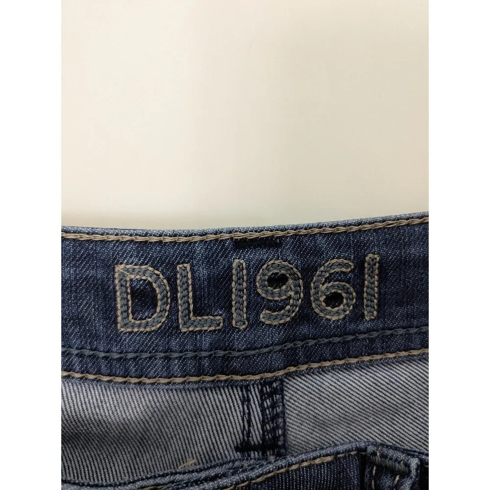 DL1961 Womens Joy Super High Rise Flare Jeans sz 28 Dark Wash Blue 4 Way Stretch - Picture 2 of 16